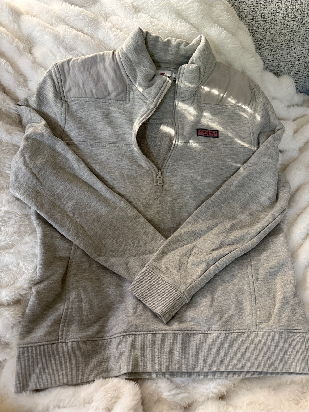 Vineyard Vines Women's Quarter-Zip Pullover - Light Gray